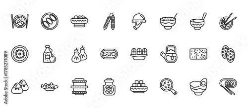 24 set of outline web food and restaurant icons such as sea cucumber, restaurant service, cider, brittle, cookies jar vector thin icons for report, presentation, diagram, web design, mobile app