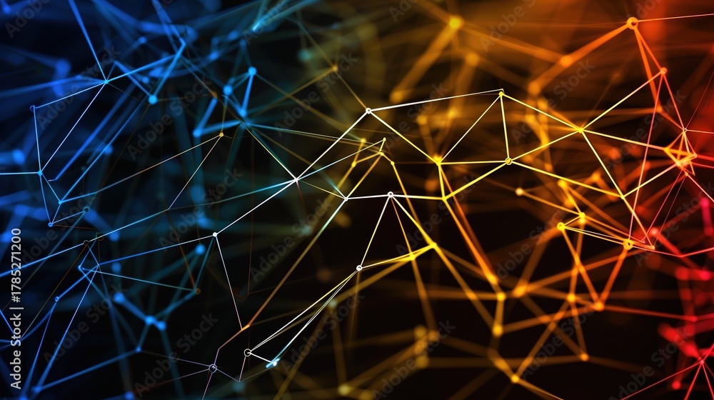 Fototapeta premium Multi-color_line_connection_tech_background