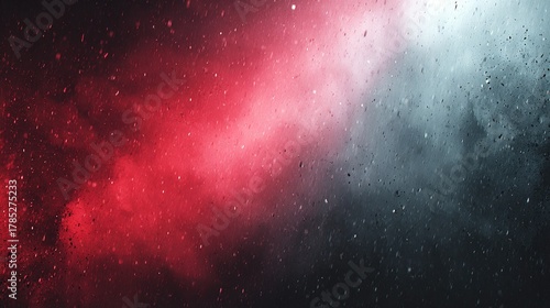 Abstract background with red and white light effects on a dark surface.