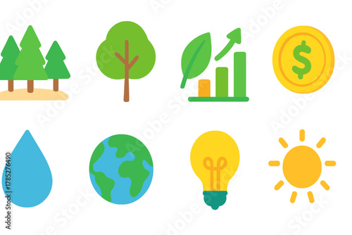 Eco-friendly linear icon set. Nature, sustainability, environment icons collection
