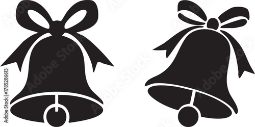 Christmas Bells Silhouette Illustration Design 