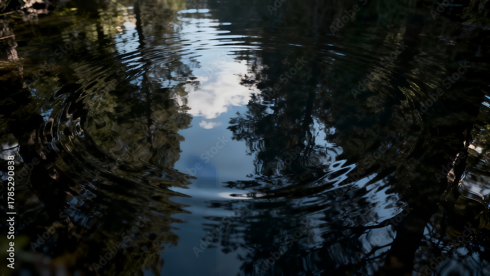 Obraz premium 天へ伸びる森の道 — 木々の谷間に射す光