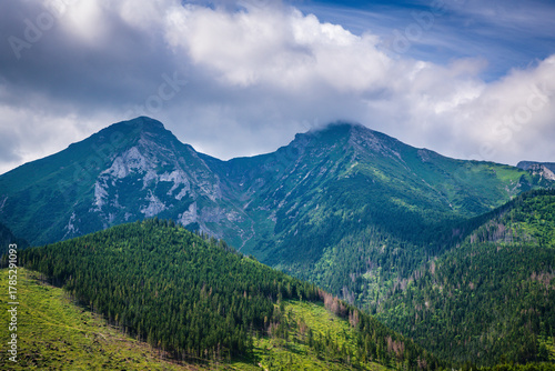 Fototapeta Naklejka Na Ścianę i Meble -  Beautiful mountain landscape of the pristine Belianske Tatras, a mountain range in the Eastern Tatras of North Central Slovakia.