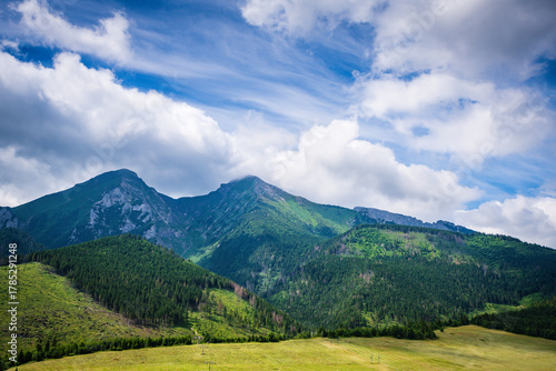 Fototapeta Naklejka Na Ścianę i Meble -  Beautiful mountain landscape of the pristine Belianske Tatras, a mountain range in the Eastern Tatras of North Central Slovakia.