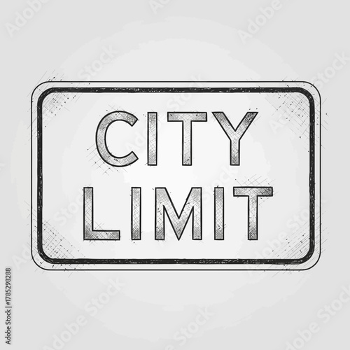 Drawn City Limit Sign Isolated on Background Representing Urban Boundary
