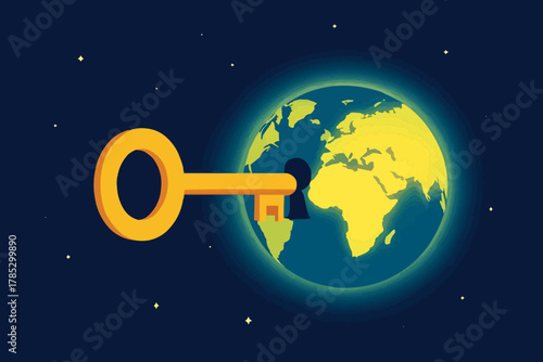 Key Unlocking Globe