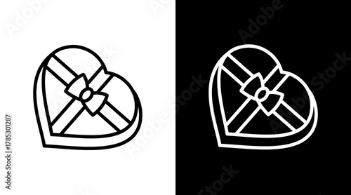 Holiday Gift White Icon Set Design