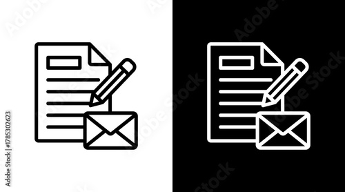 Corporate Identity White Icon Set Design