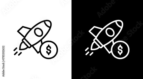 Startup Business White Icon Set Design