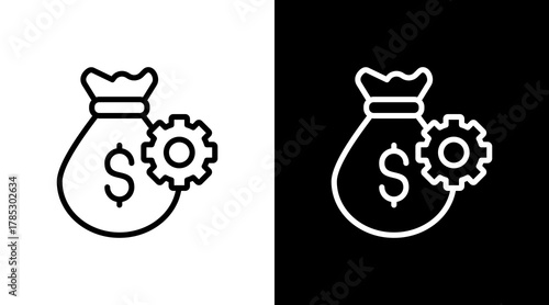Investment Management White Icon Set Design
