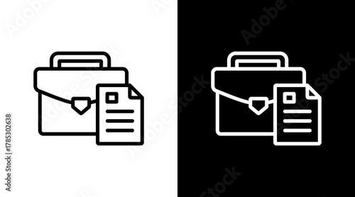 Company Portfolio White Icon Set Design