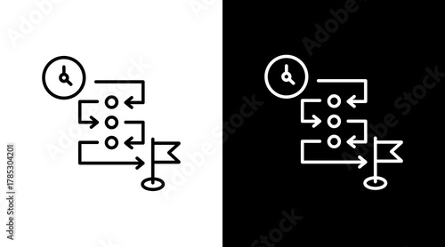 Project Timeline  White Icon Set Design