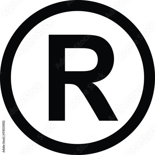 Registered Trademark Symbol Vector Illustration, Encircled R Icon, Brand Protection Emblem, Intellectual Property Concept, Legal Trademark Registration, Clean Minimal Design
