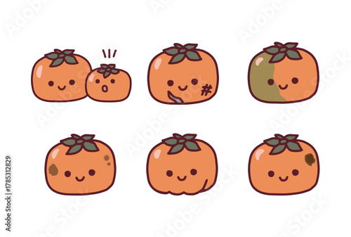 規格外のかわいい柿のイラストセット