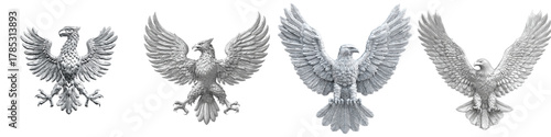 Elegantly rendered eagle emblems soaring with power and freedom, perfect for adding a touch of classic strength to any design, celebrating national pride and heritage