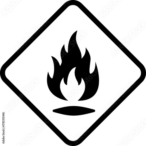 Flammable sign illustration