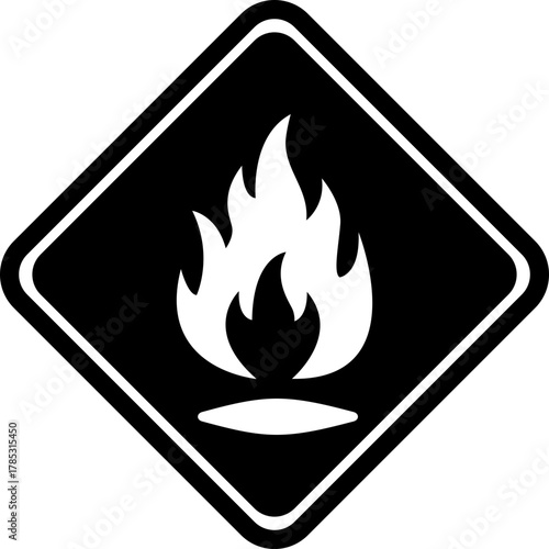 Vector illustration of flammable symbol