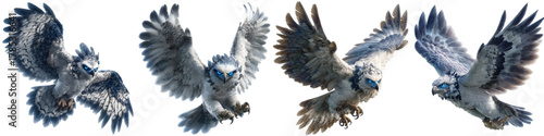 Majestic snowy owls soaring in formation, a symbol of wisdom and freedom, perfect for nature documentaries, fantasy art, and educational content about arctic wildlife