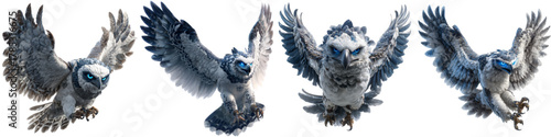 Majestic snowy owls soaring with grace, a symbol of wisdom and freedom in flight, perfect for nature enthusiasts and creative projects that need a touch of wild beauty