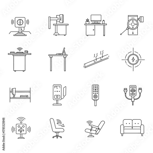 smart home automation icons showcasing modern conveniences representing comfort control and seamless integration of futuristic home technologies