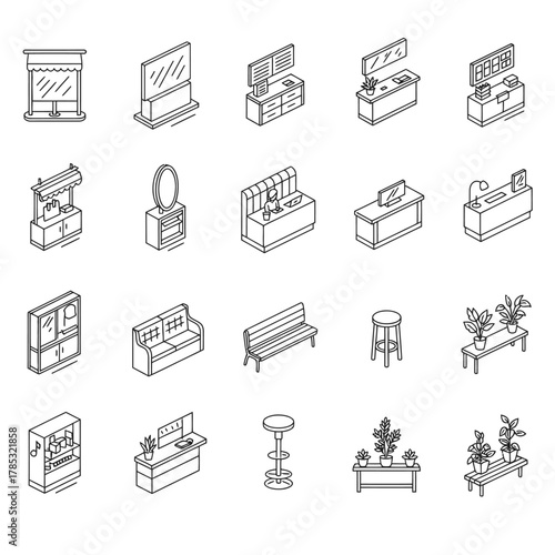 store fixtures and furniture variety of isometric store furnishings offering diverse retail interior design promoting flexibility in planning and arrangement