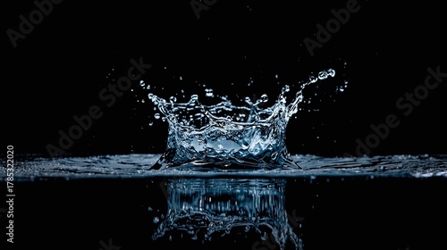 water splash isolated on black