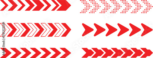  red arrow set vector