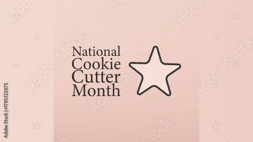 National Cookie Cutter Month Baking Illustration design templet