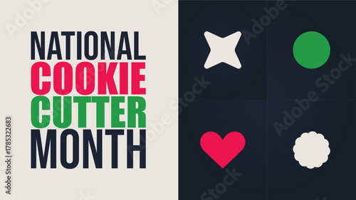 National Cookie Cutter Month Baking Illustration design templet