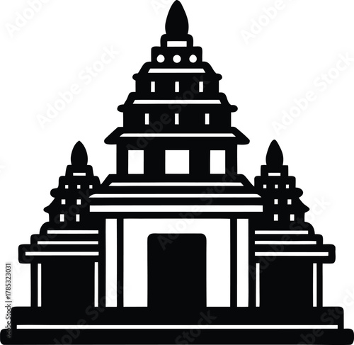 South indian dravidian temple architecture icon