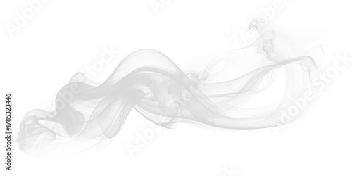 Elegant white smoke shape effect transparent PNG cutout, isolated background