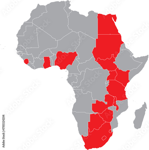 British Colonies on the African Map Vector 