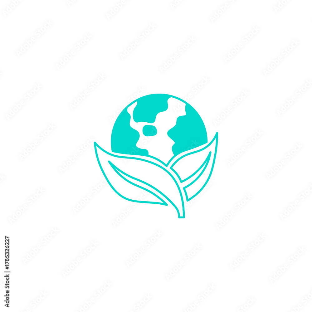Fototapeta premium Green earth eco sustainability logo design