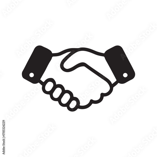 Handshake Icon Vector Illustration for Business Partnership and Agreement isolated on White Background Symbolizing Trust and Cooperation