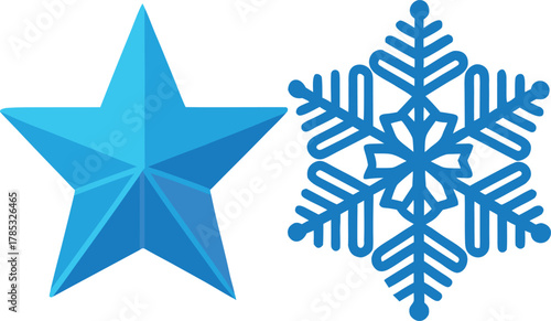 Shiny Blue Star of Bethlehem Christmas Ornament Vector