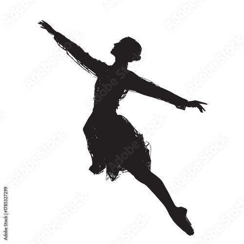 Silhouette of a woman sitting in lotus yoga pose, peaceful and centered, minimal clean lines, white background, perfect balance and proportion,