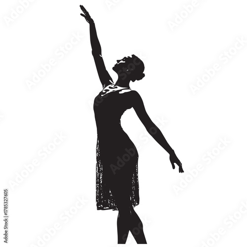 Silhouette of a woman sitting in lotus yoga pose, peaceful and centered, minimal clean lines, white background, perfect balance and proportion,