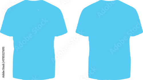 The light-blue color of the t-shirts suggests a soft, calming aesthetic, which is often
