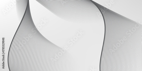 Abstract vector background with black wavy lines. black wavy line on grey background.