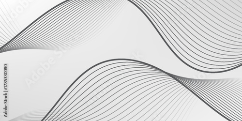 Abstract vector background with black wavy lines. black wavy line on grey background.