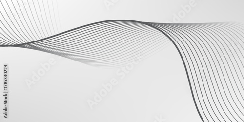 Abstract vector background with black wavy lines. black wavy line on grey background.