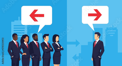 Individual versus group opinion in a business setting.