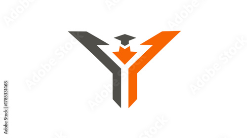 Modern Abstract Education Logo with Graduation Cap Symbolizing Academic Success, Growth, and Higher Learning