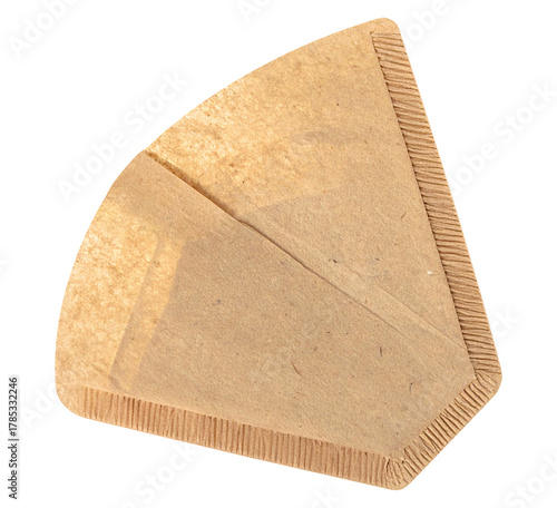 Coffee paper filter isolated object