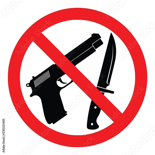 No weapons allowed sign