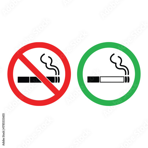 No smoking and smoking allowed signs