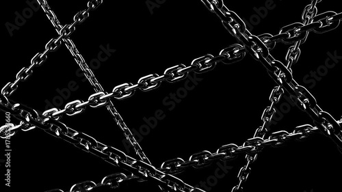 Chrome Chains 3D Animation loop can be used in block chain visuals, security concepts, and metallic design projects
