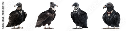 Humorous Vultures Dressed in Business Suits, A Quirky Take on Corporate Culture, Office Humor, and Animal Anthropomorphism for a Unique and Playful Concept
