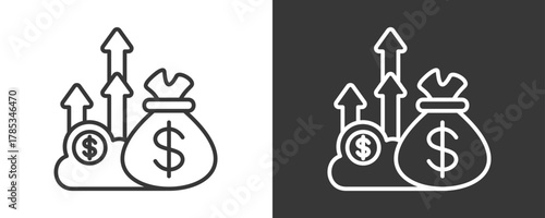 Revenue Icon Set Vector Collection Isolated In Black And White