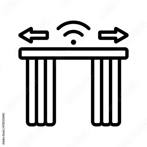 Outline automatic curtain window blind line art
